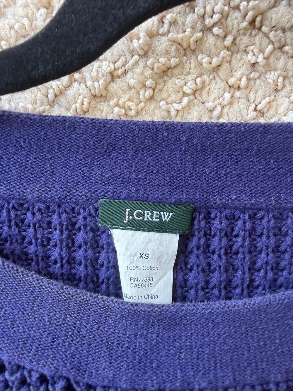 J. Crew Navy Textured Knit Raglan Sweater - Women's size XS